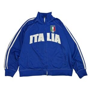 Vintage Italia Soccer Track Jacket‎ Mens Size XXL Blue Full Zip Football Italy